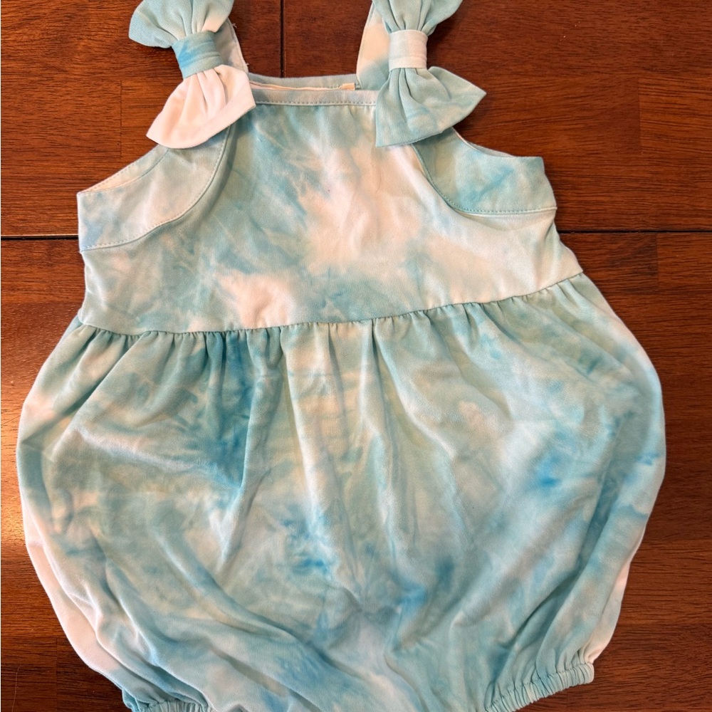Mabel + Honey Blue Tie-Dye Baby Romper